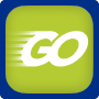 an image of the text "GO"